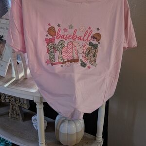 Gildan Pink "Baseball Mom" Short Sleeve Tee
